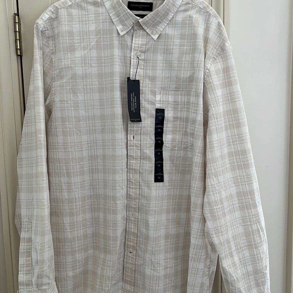 Banana republic, untucked, shirt, slim fit